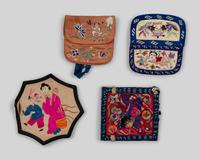 Six Chinese Embroidered Silk Purses