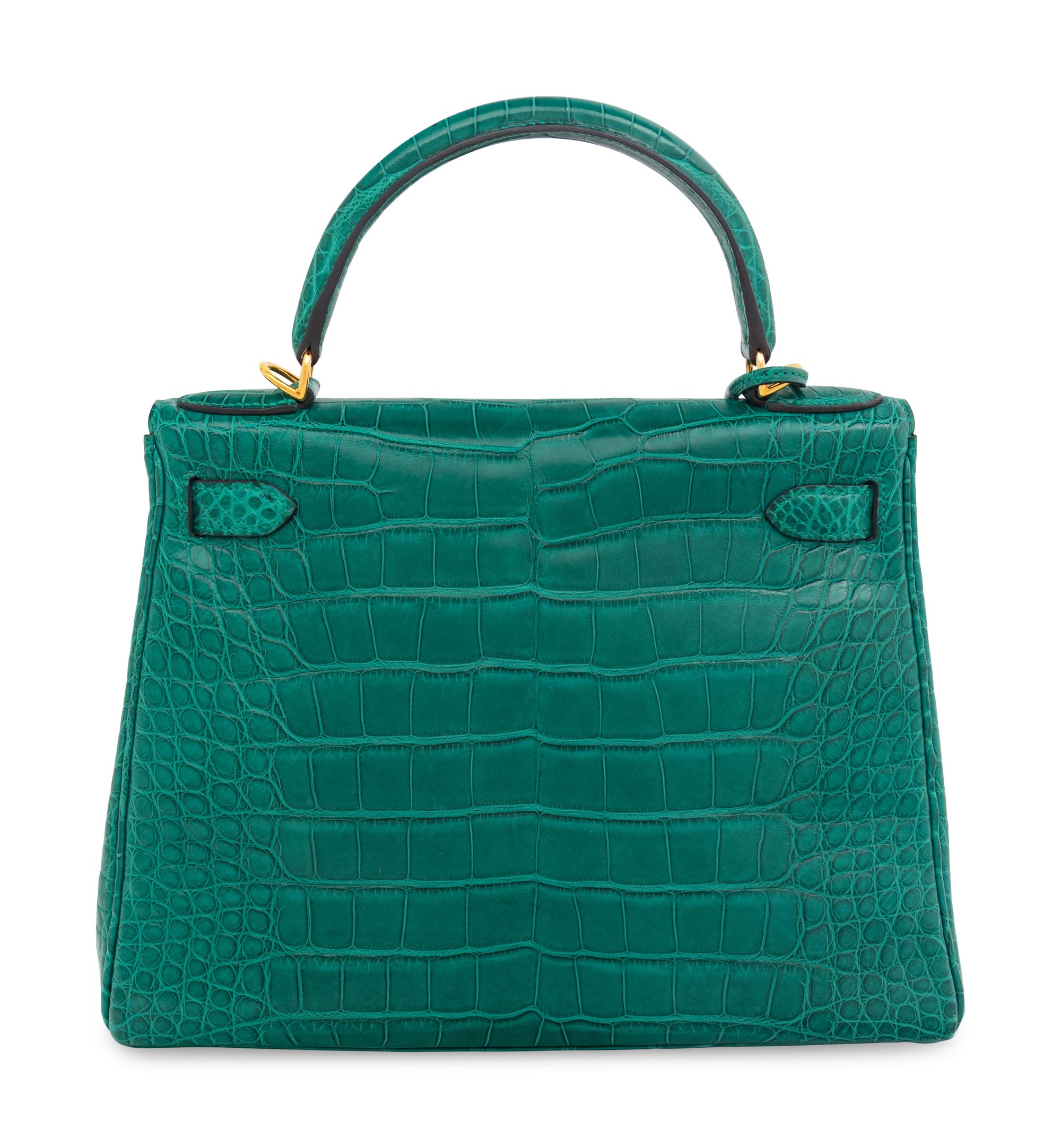 HERMÈS, KELLY RETOURNE 28 IN MATTE ALLIGATOR