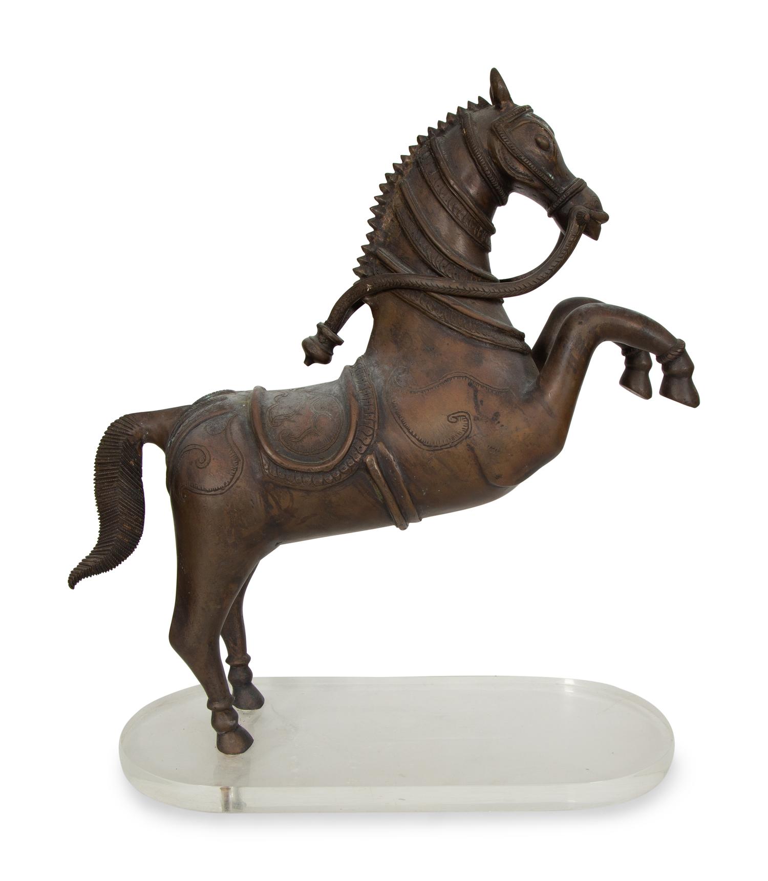 An Indian Bronze Figure of a Deccani Horse