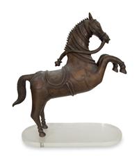 An Indian Bronze Figure of a Deccani Horse