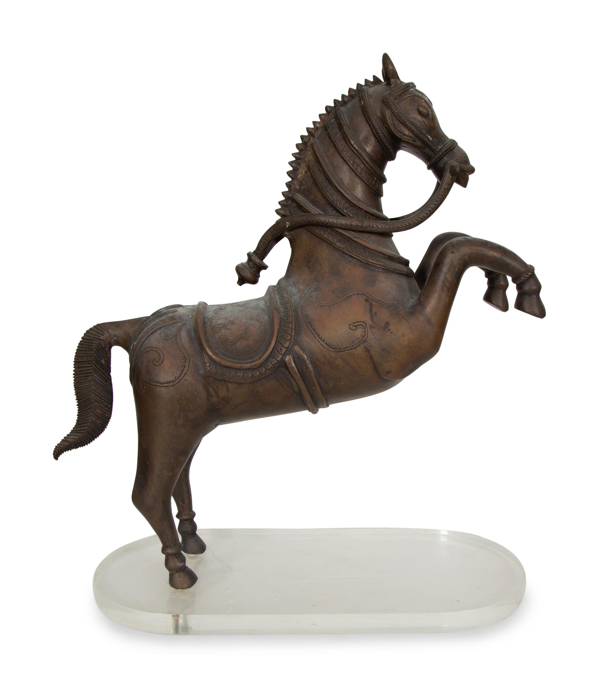 An Indian Bronze Figure of a Deccani Horse