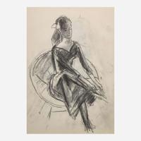 John Fulton Folinsbee (American, 1892-1972) Young Girl in Dress Seated; together with Seated Woman in Dress, and Young Woman Adjusting Shoe