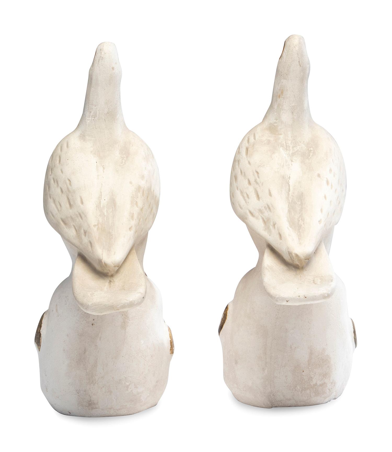 A Pair of American Chalkware Doves