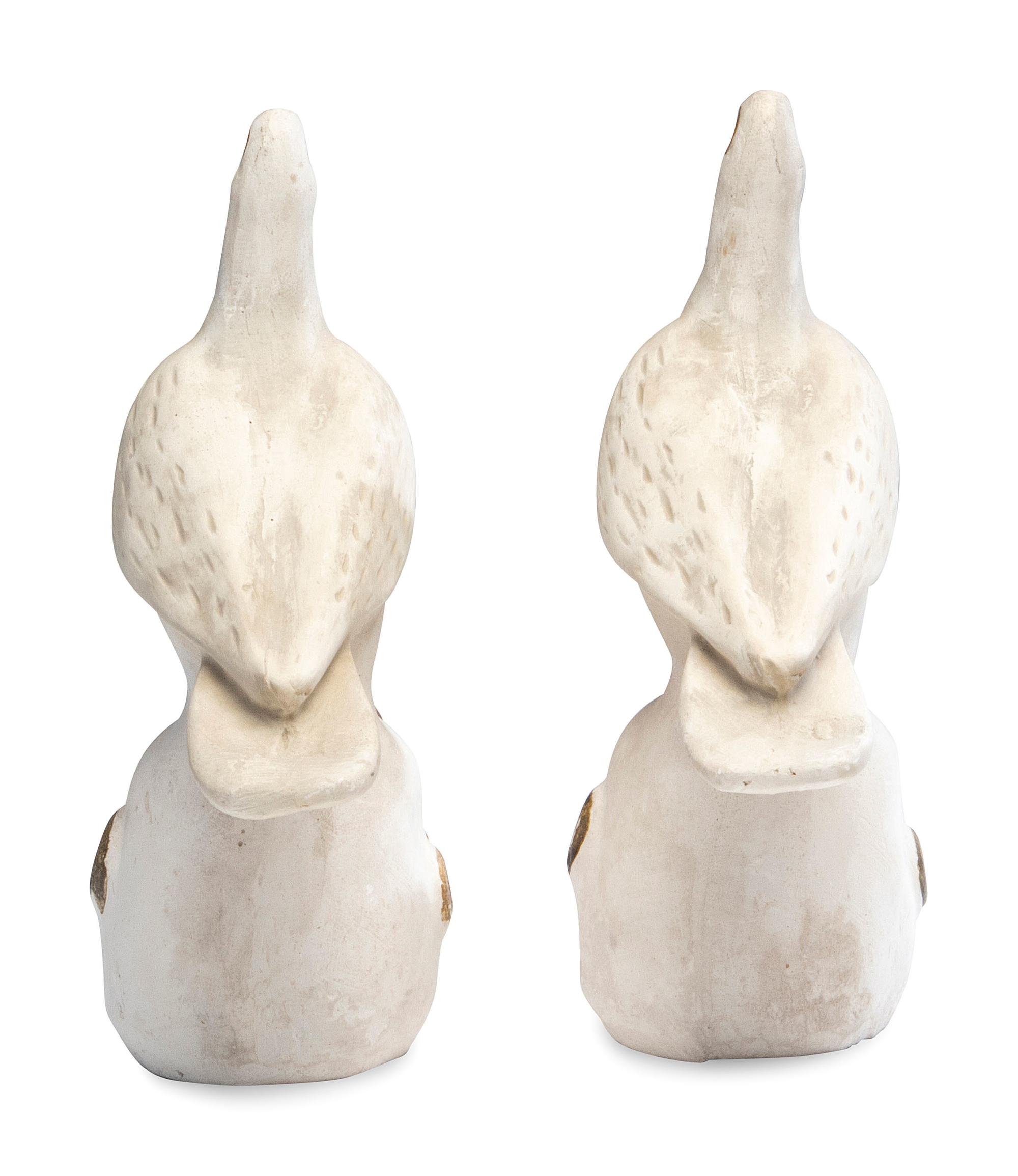 A Pair of American Chalkware Doves