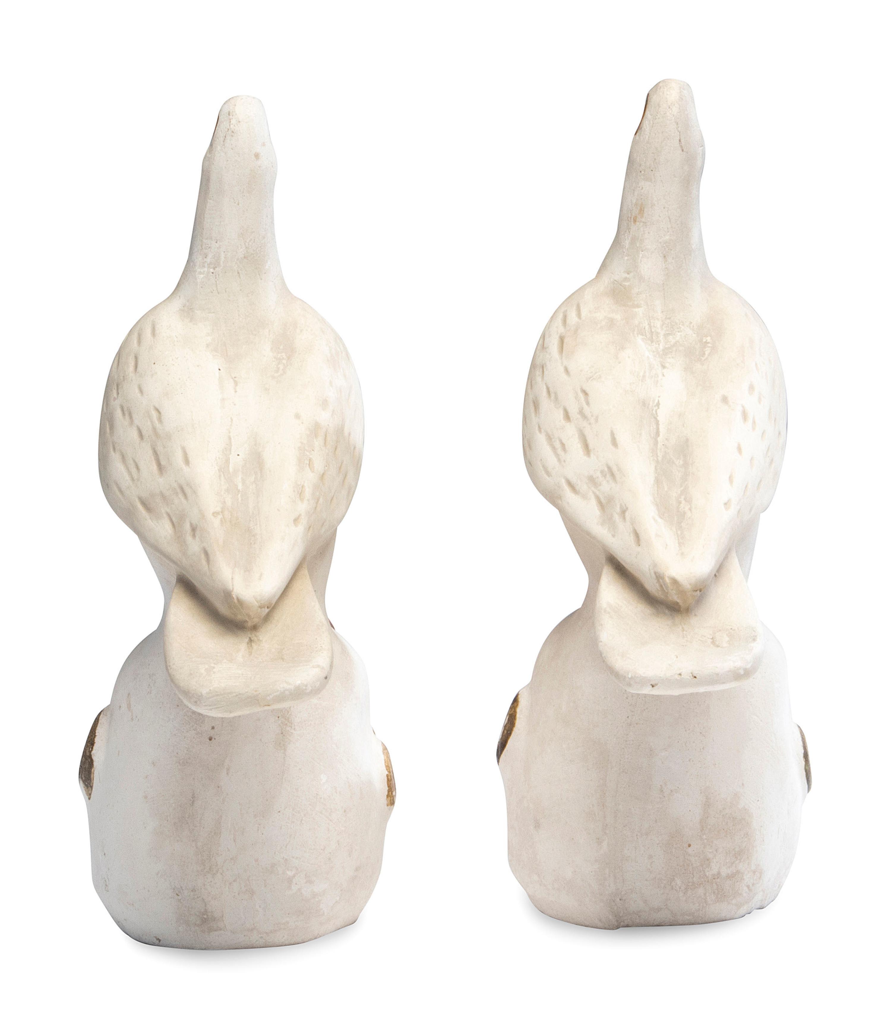 A Pair of American Chalkware Doves