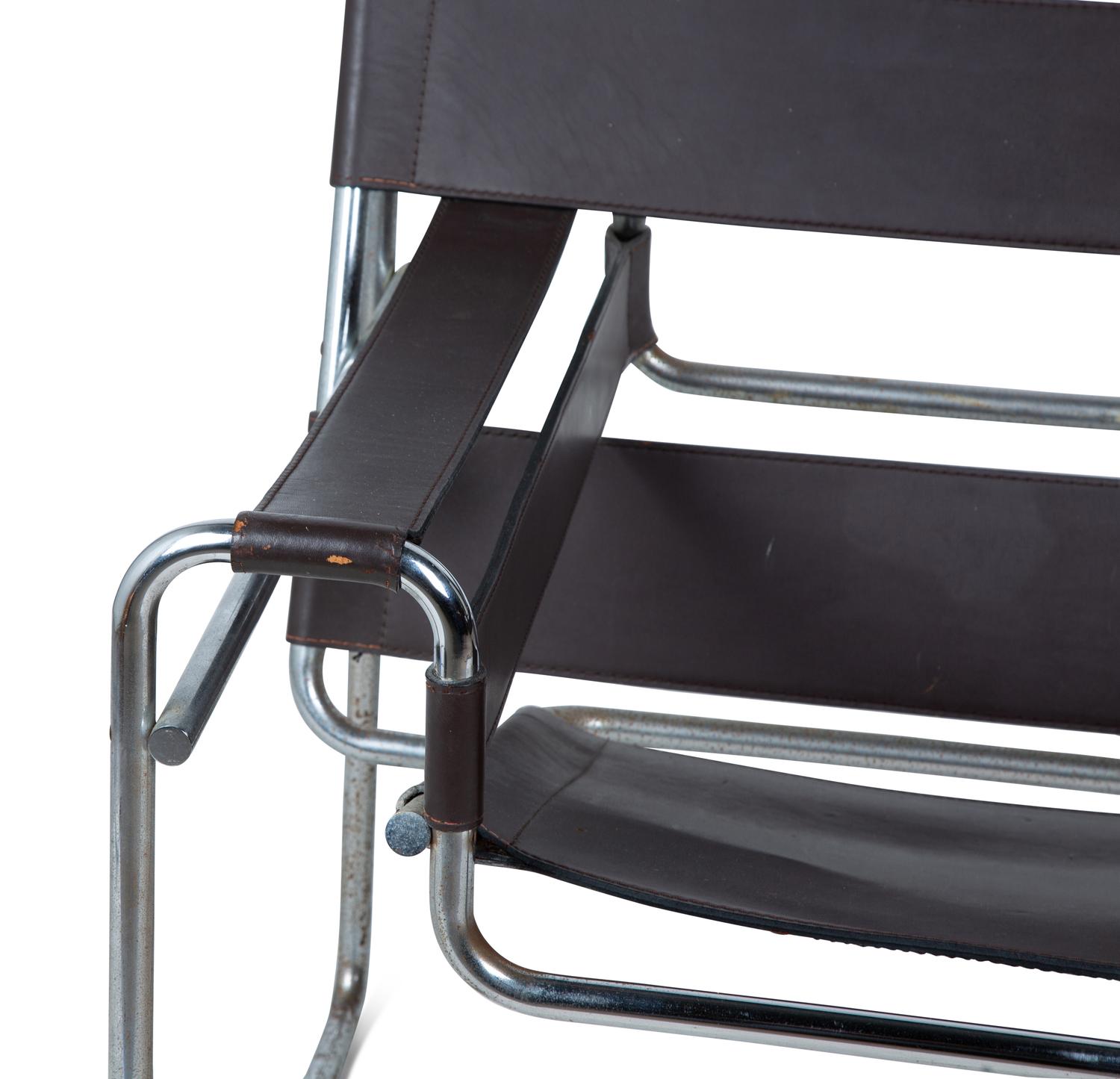 A Marcel Breuer Chrome and Leather Chair — 20TH CENTURY