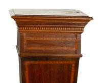 A Pair of Edwardian Style Satinwood Inlaid Mahogany Pedestals