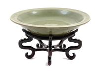 A Longquan Celadon Porcelain Charger Diameter 15 1/4 inches. — MING DYNASTY, LIKELY 15TH CENTURY