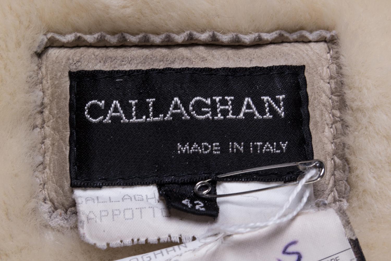 A Callaghan Shearling Knee Length Coat, Size 42.