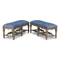 A Pair of Italian Silvered Wood Window Benches