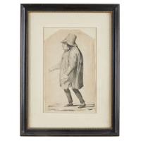 American School 19th century Sketch: "Col" George Sheffler Hostler of Bull's Head Hotel, Easton, PA