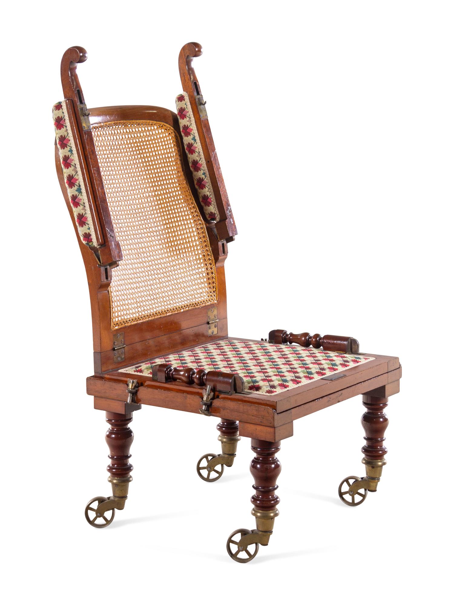 A Victorian Walnut Metamorphic Easy Chair