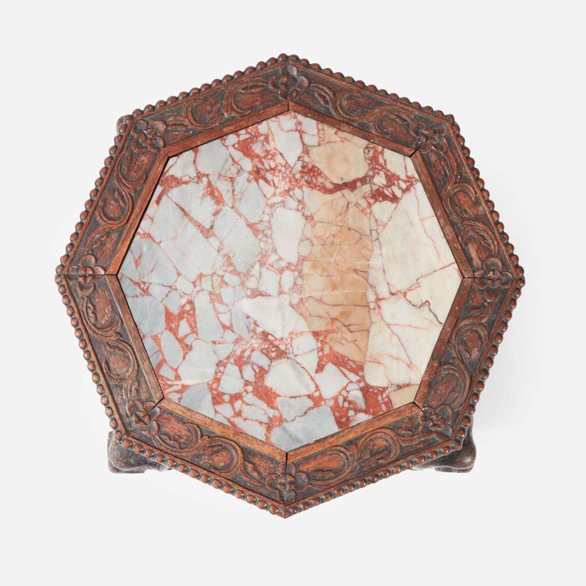 A Chinese Carved Hardwood Side Chair and Side Table late Qing Dynasty, late 19th/early 20th century
