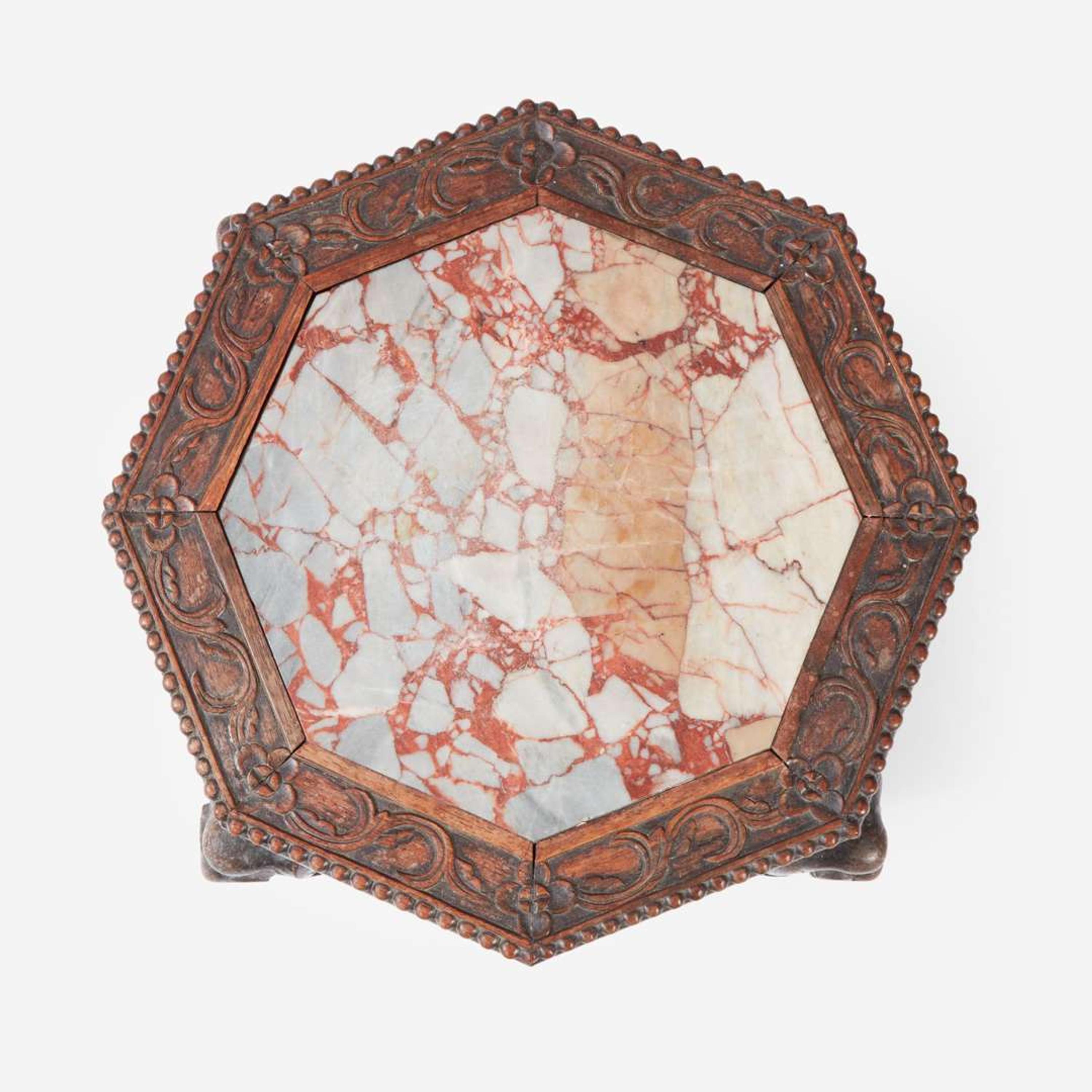 A Chinese Carved Hardwood Side Chair and Side Table late Qing Dynasty, late 19th/early 20th century