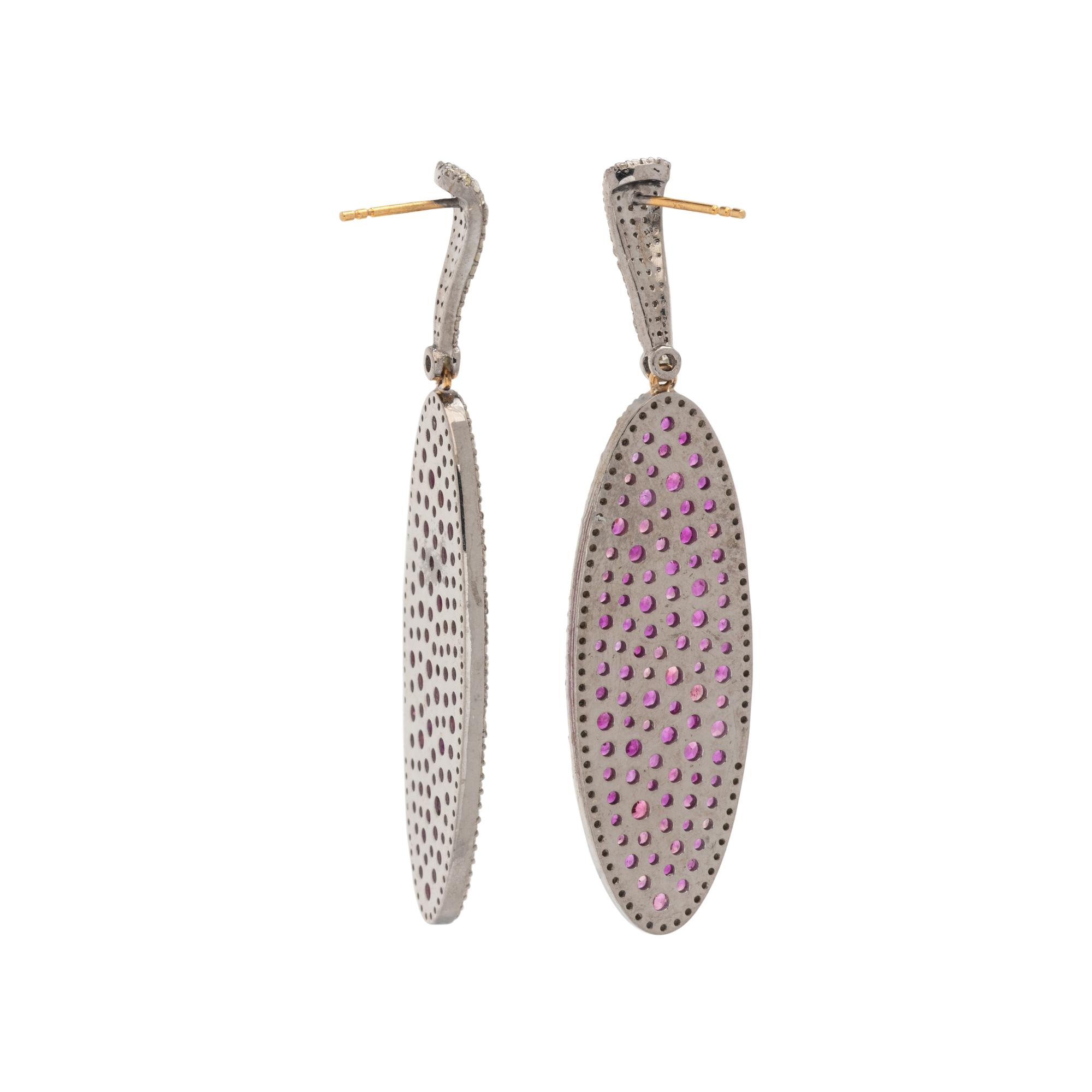 PINK SAPPHIRE AND DIAMOND EARRINGS