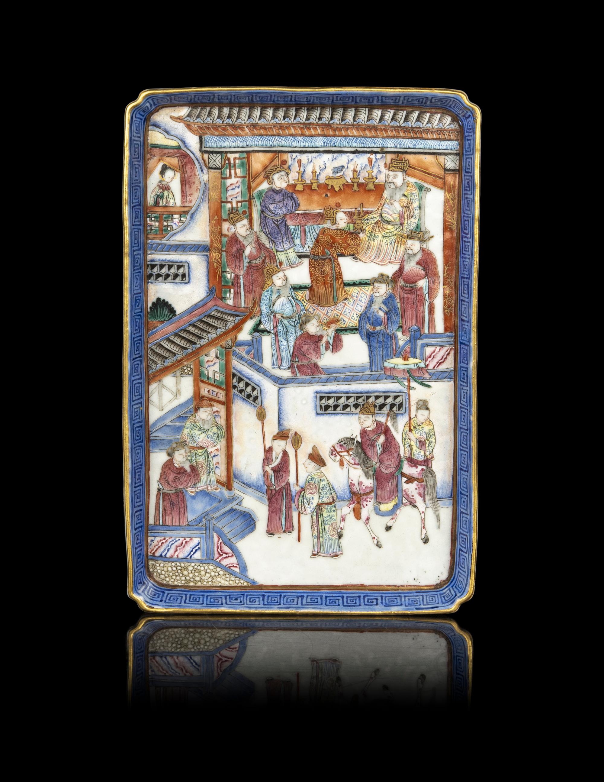 A Chinese Famille Rose Porcelain Rectangular Plate