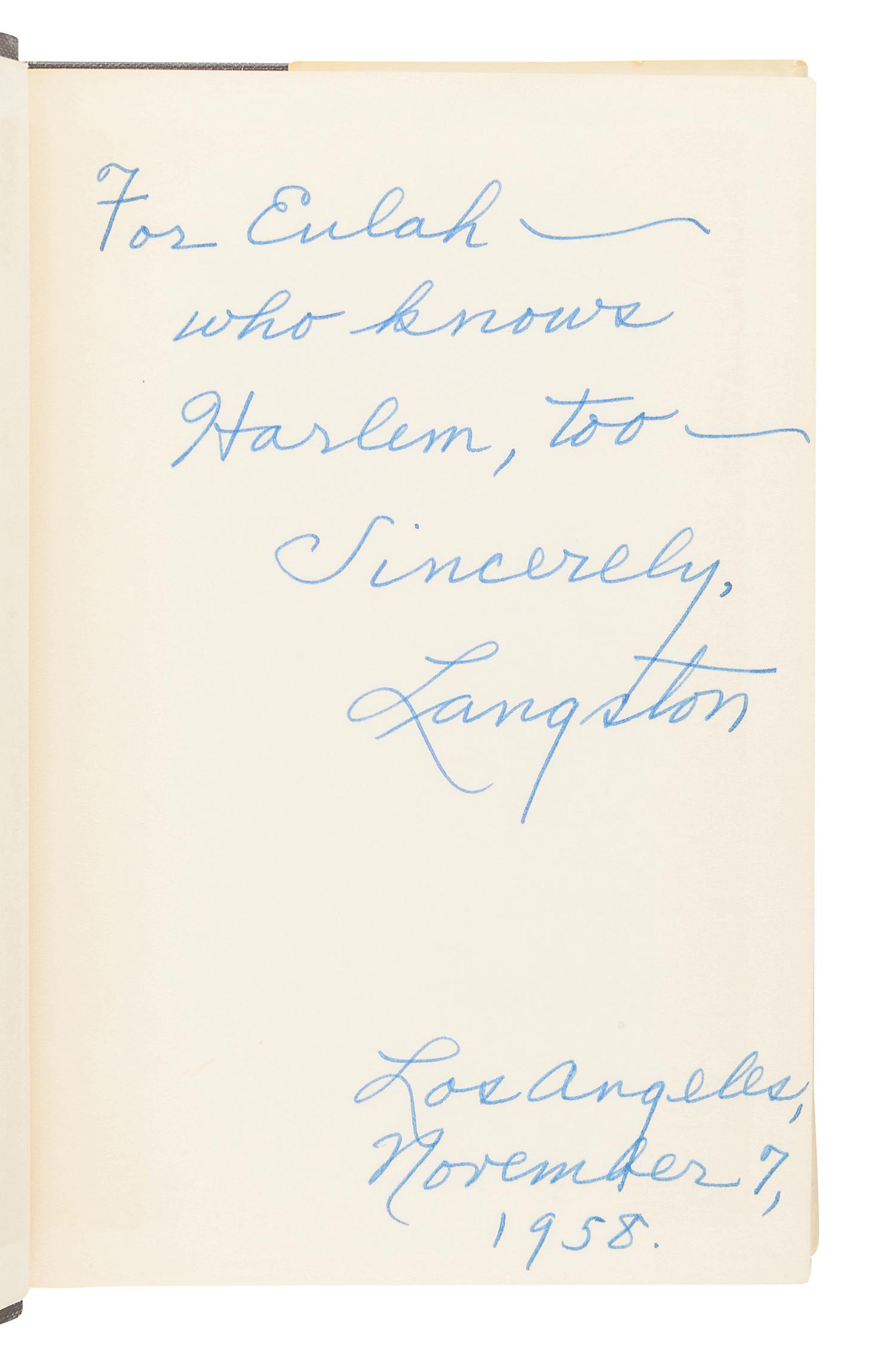 HUGHES, Langston (1901-1967). Tambourines to Glory. New York: The John Day Company, 1958.