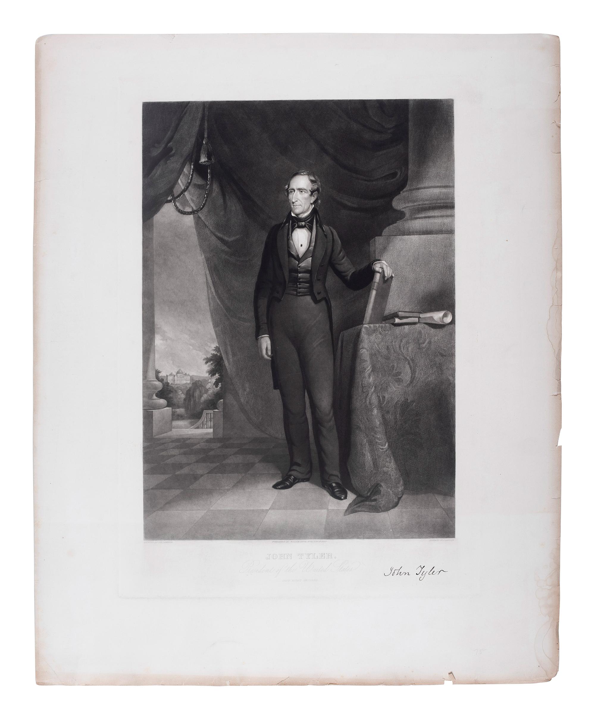[POLITICS IN AMERICA -- WHIG PARTY]. A group of 3 engravings of William Henry Harrison, John Tyler, and Henry Clay.