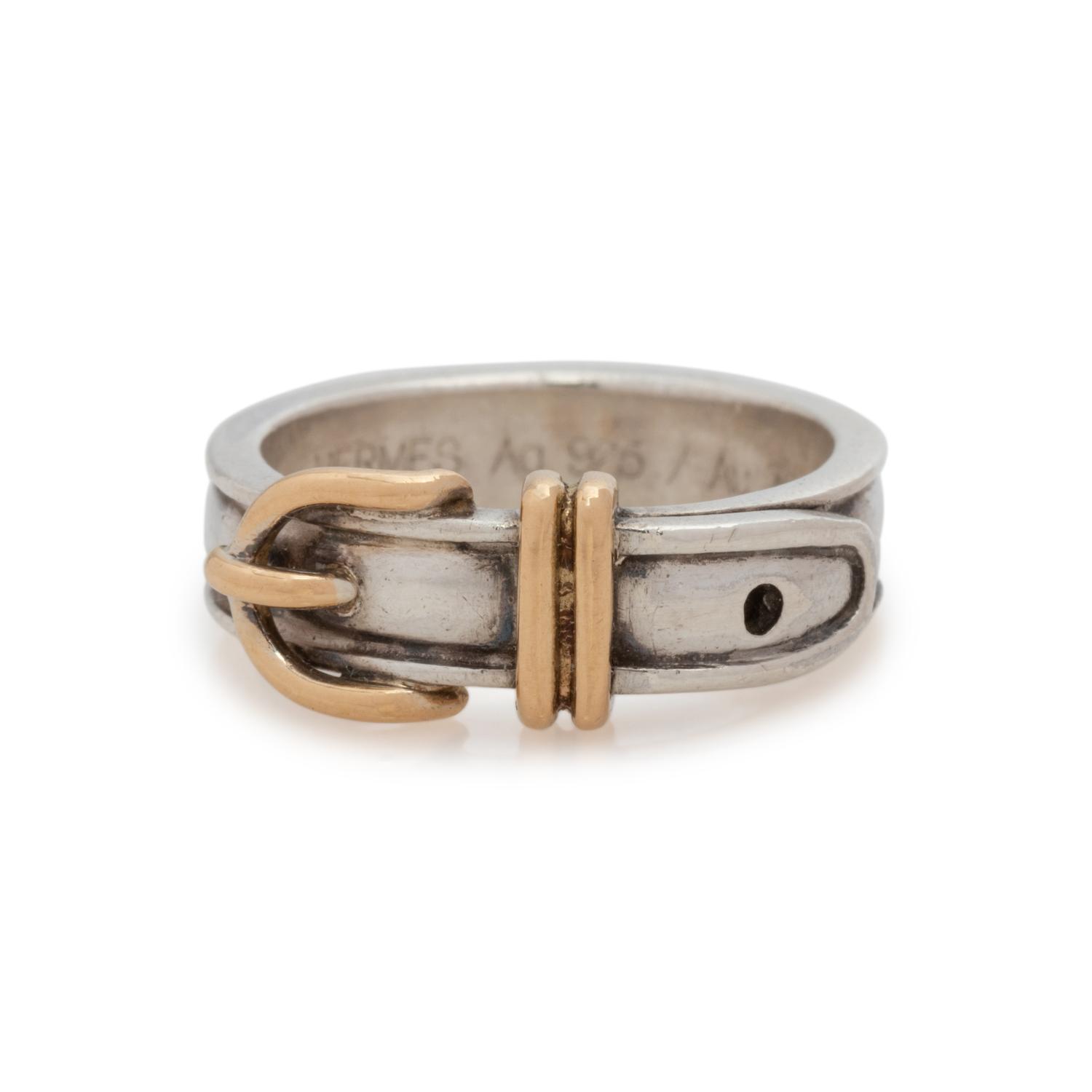 Two Hermès Items: Pair of Ear Clips and Ring