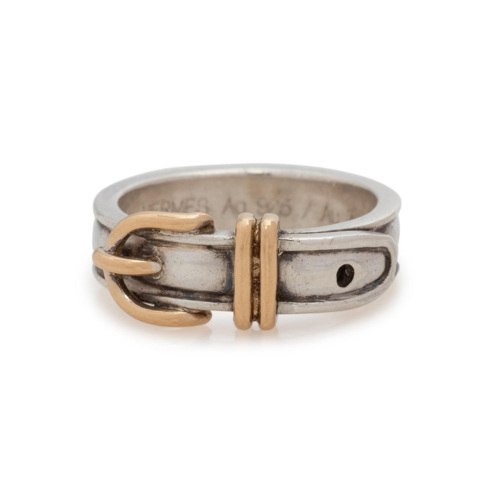 Two Hermès Items: Pair of Ear Clips and Ring