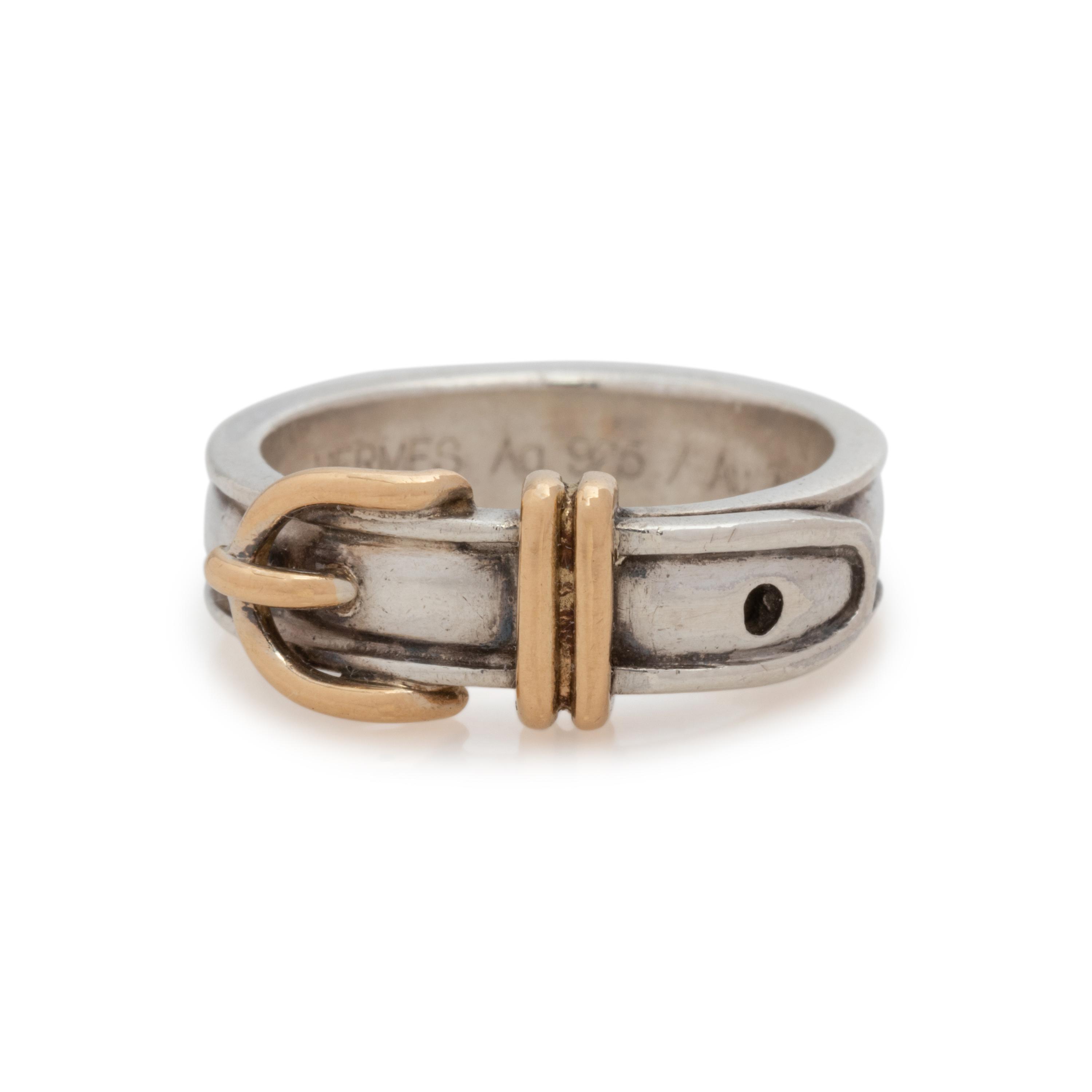 Two Hermès Items: Pair of Ear Clips and Ring