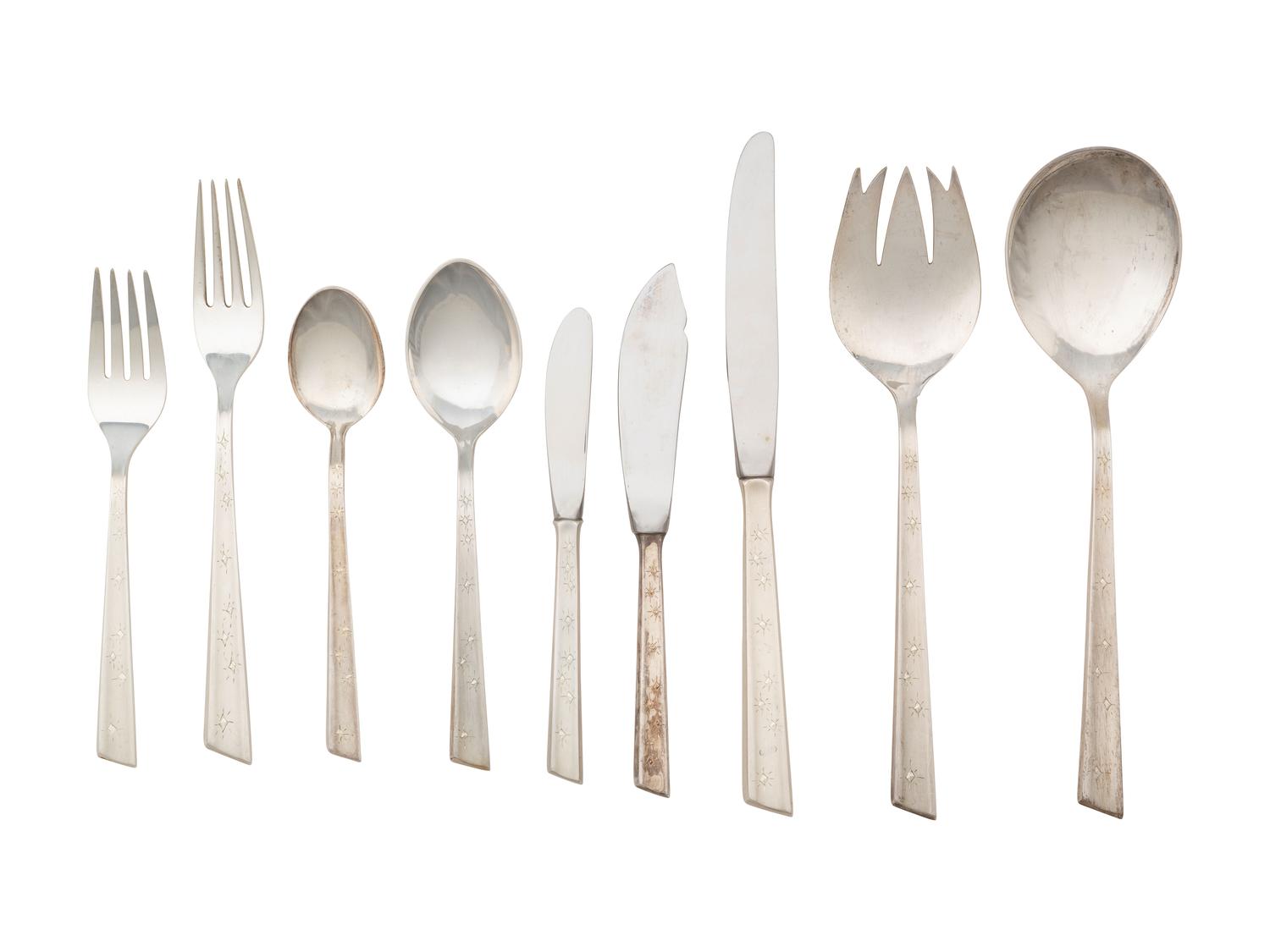 An American Silver Flatware Service