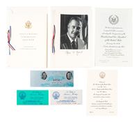 [NIXON, Richard M. (1913-1994)]. Programs, invitations, pennants, and limited edition handkerchief from Nixon's 1969 and 1973 inaugurations, comprising: