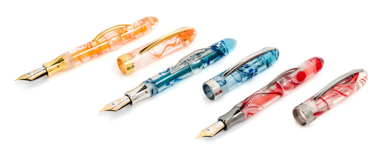 A Visconti Millennium Arc Limited Edition Three Fountain Pen Set