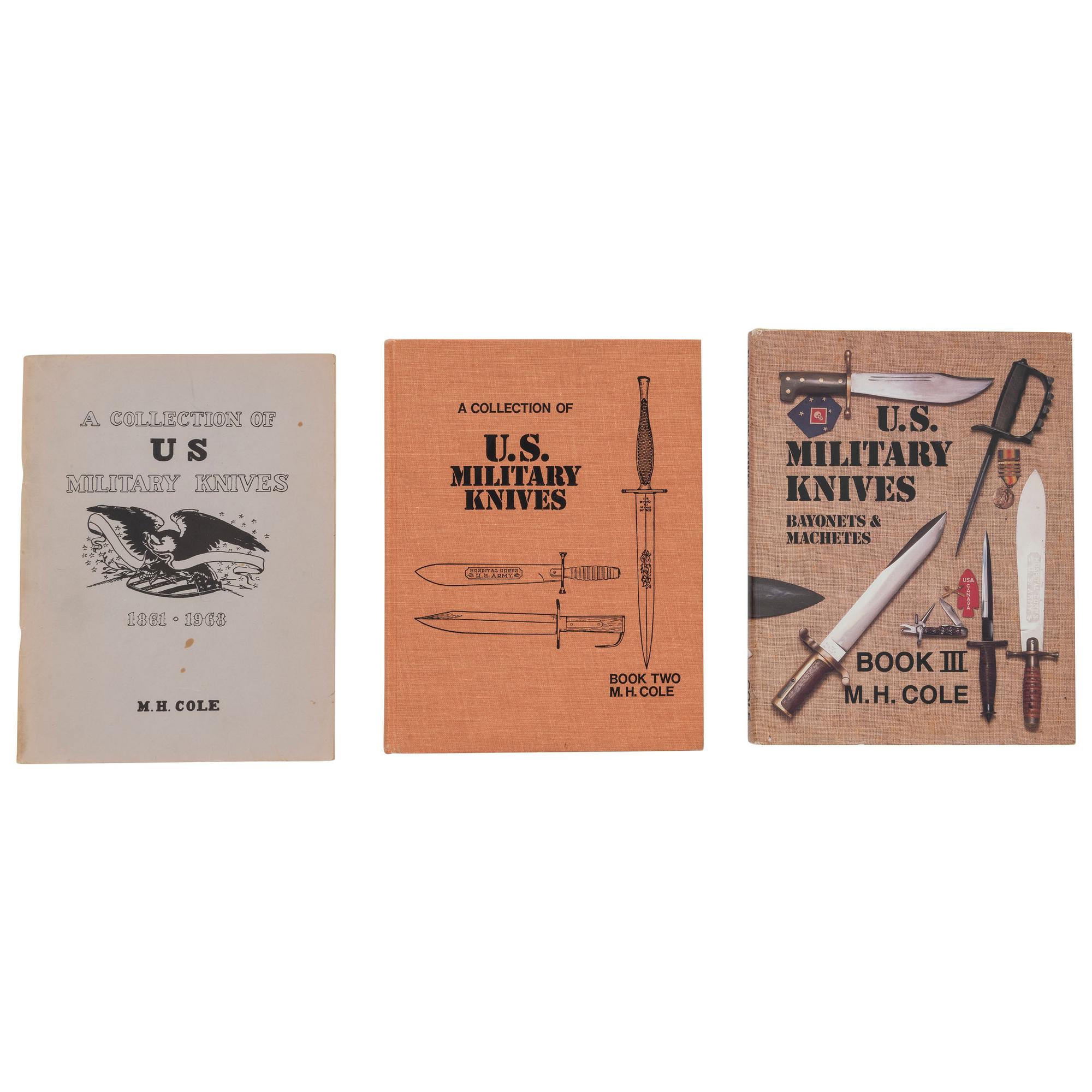 Rare Complete Set of M.H. Cole Knife Books: US Military Knives Books I through IV and The Skinning Knife Book