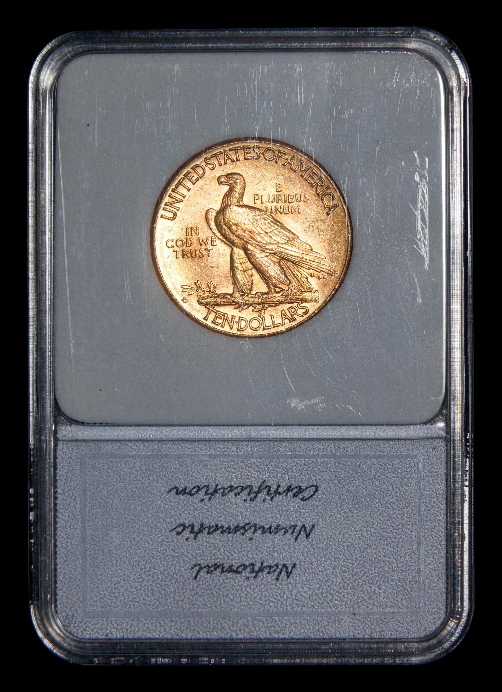 A 1910-D Indian Head $10 Gold Coin