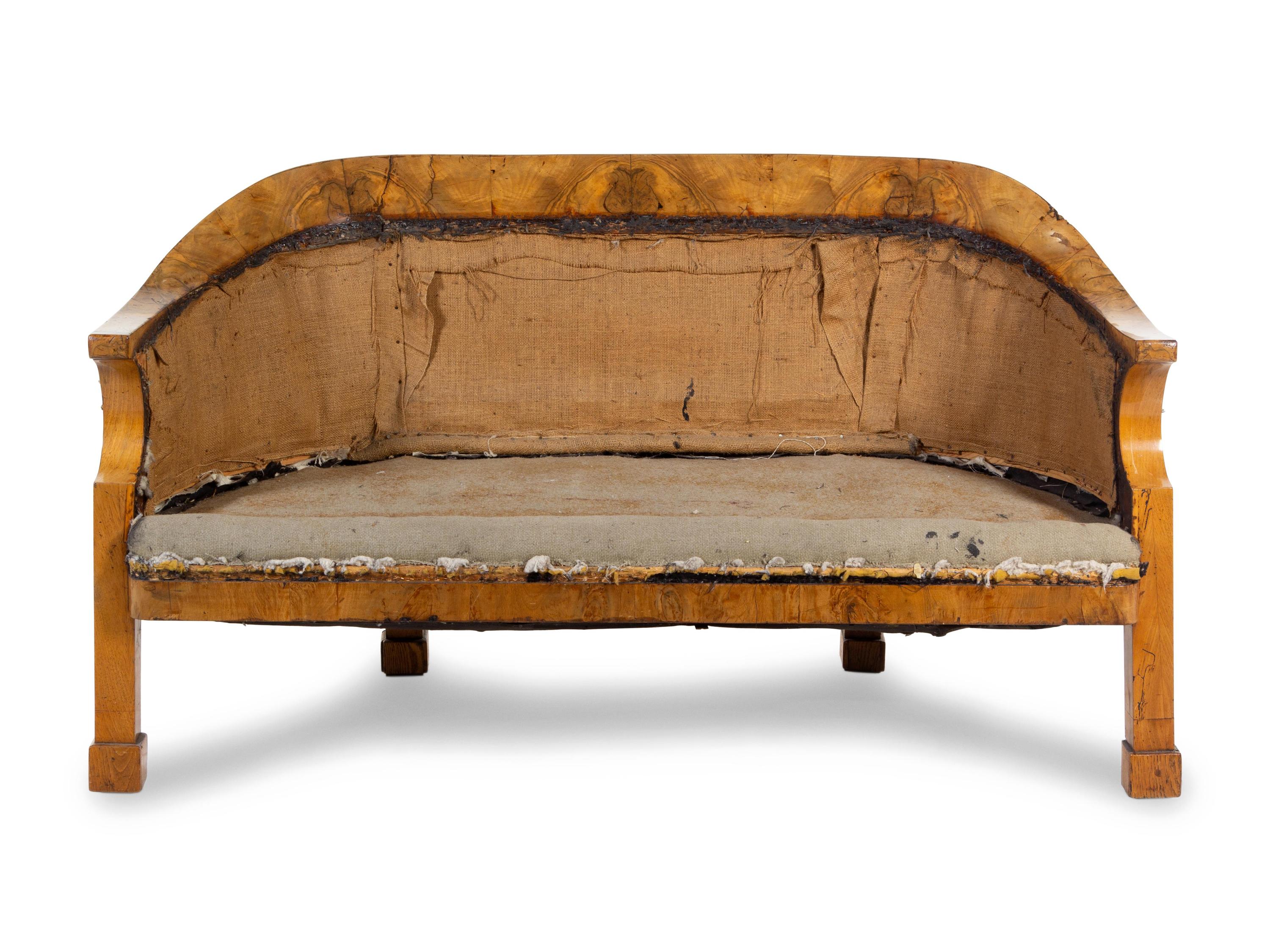 A Biedermeier Walnut Sofa
