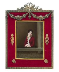 A Berlin (K.P.M.) Porcelain Plaque, Height 6 x 6 1/2 inches (visible).