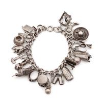 Silver Western Charm Bracelet