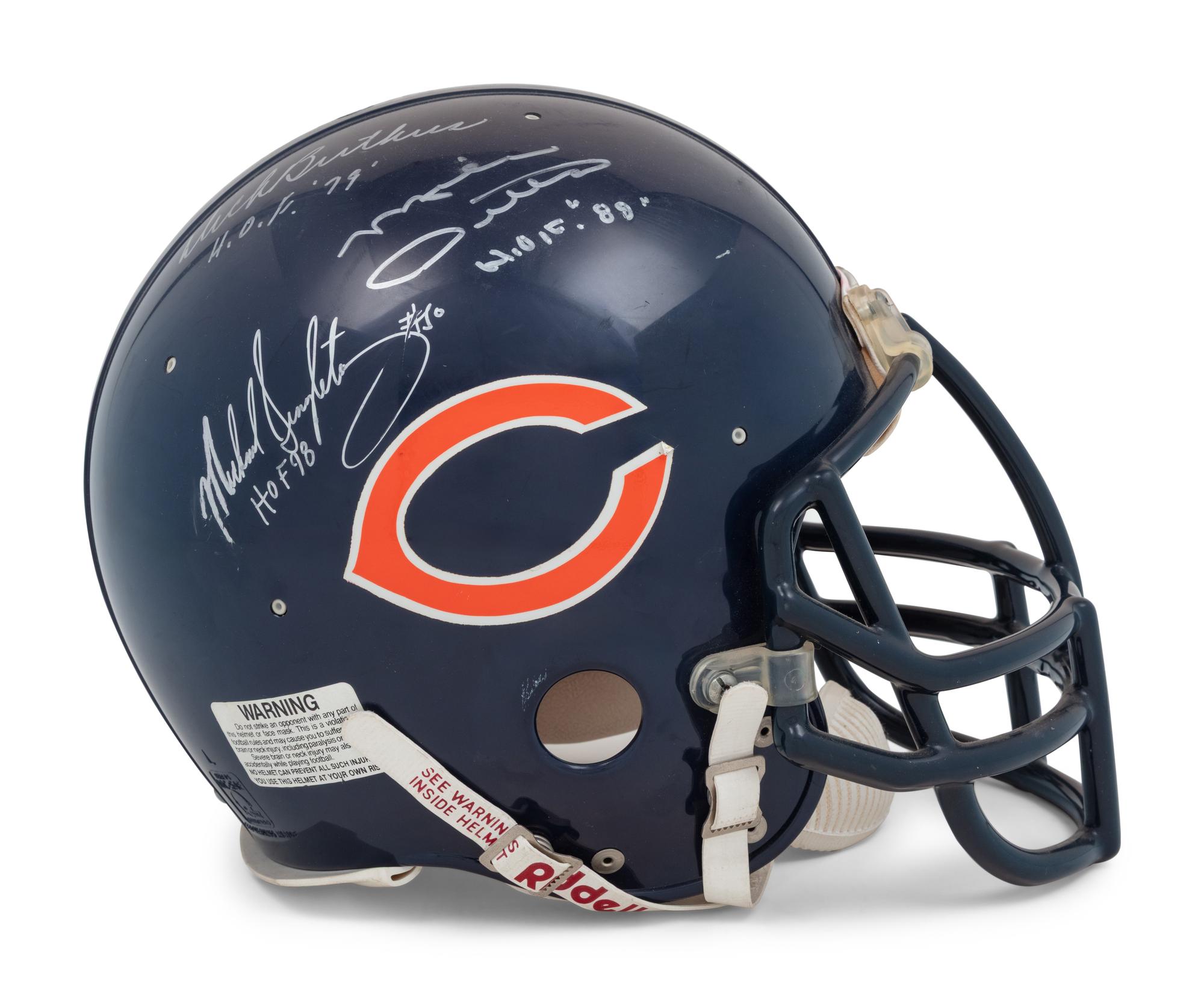 A Chicago Bears Hall of Fame Signed Autograph Full Size Helmet Including Walter Payton (Beckett Authentication Services Letter)