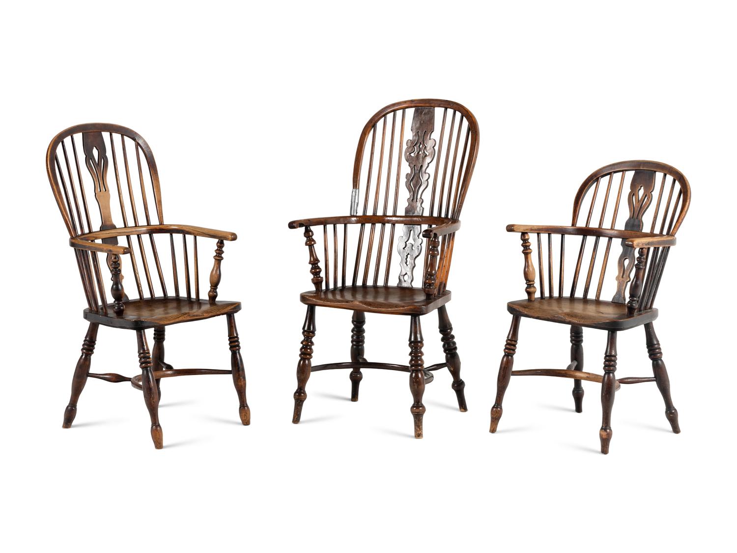 A Set of Six English Windsor Armchairs