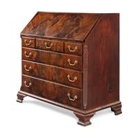 A George II Highly Figured Mahogany Slant-Front Bureau