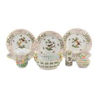 A Group of Eight Herend Porcelain Table Articles