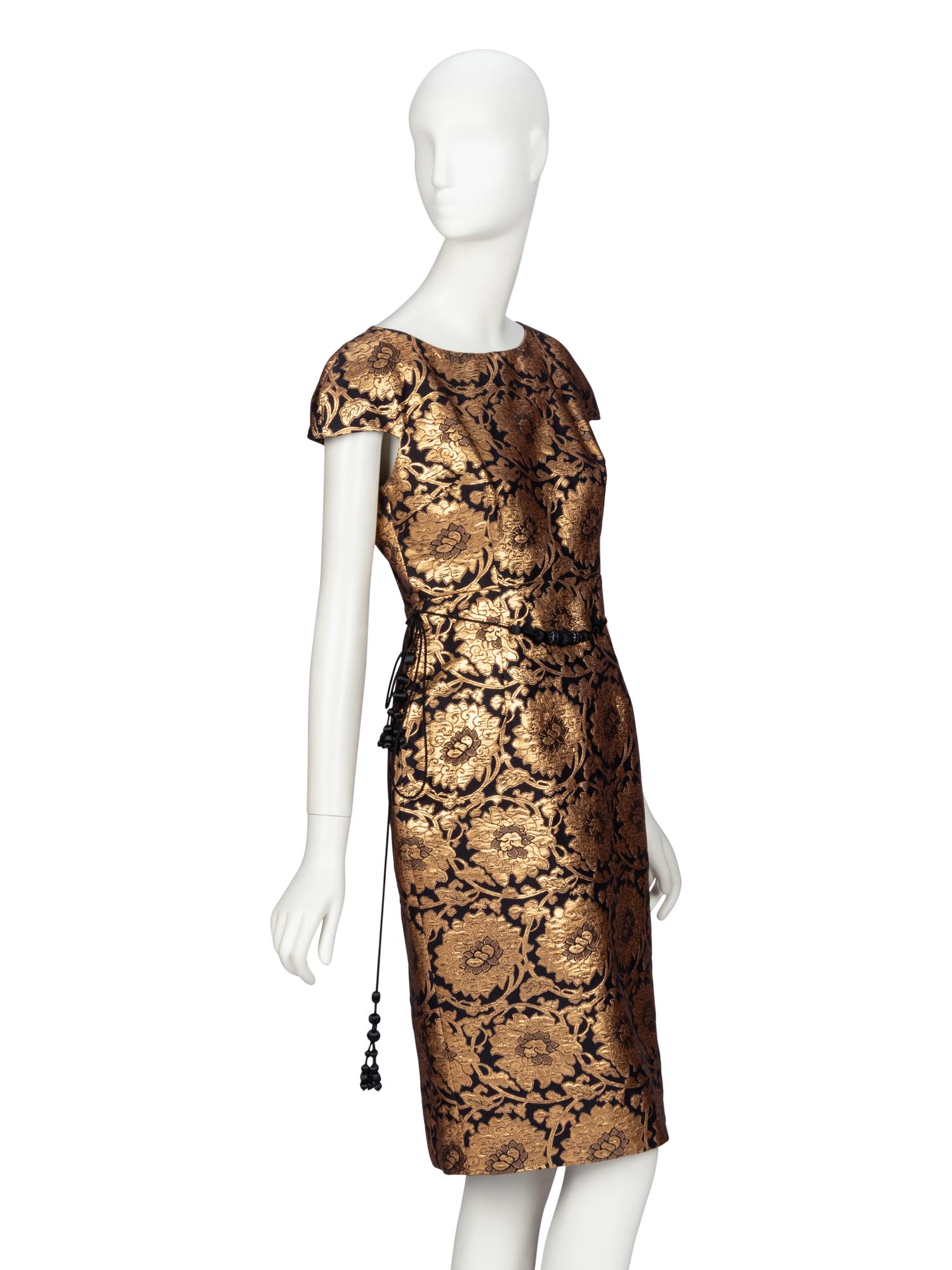 Christian Dior by John Galliano , Gold Brocade Cocktail Dress, 2009