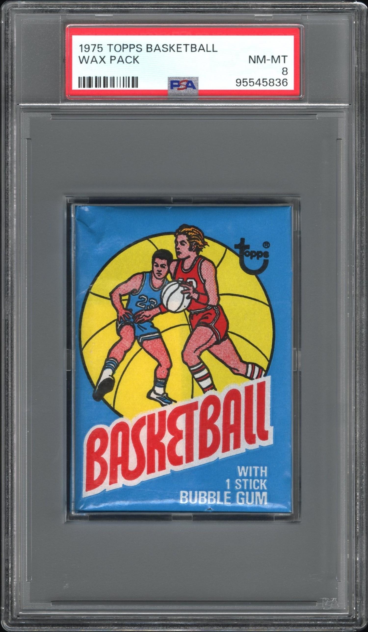 A Sealed Unopened 1975 Topps Basketball Wax Pack (PSA 8 NM-MT)