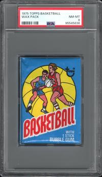 A Sealed Unopened 1975 Topps Basketball Wax Pack (PSA 8 NM-MT)