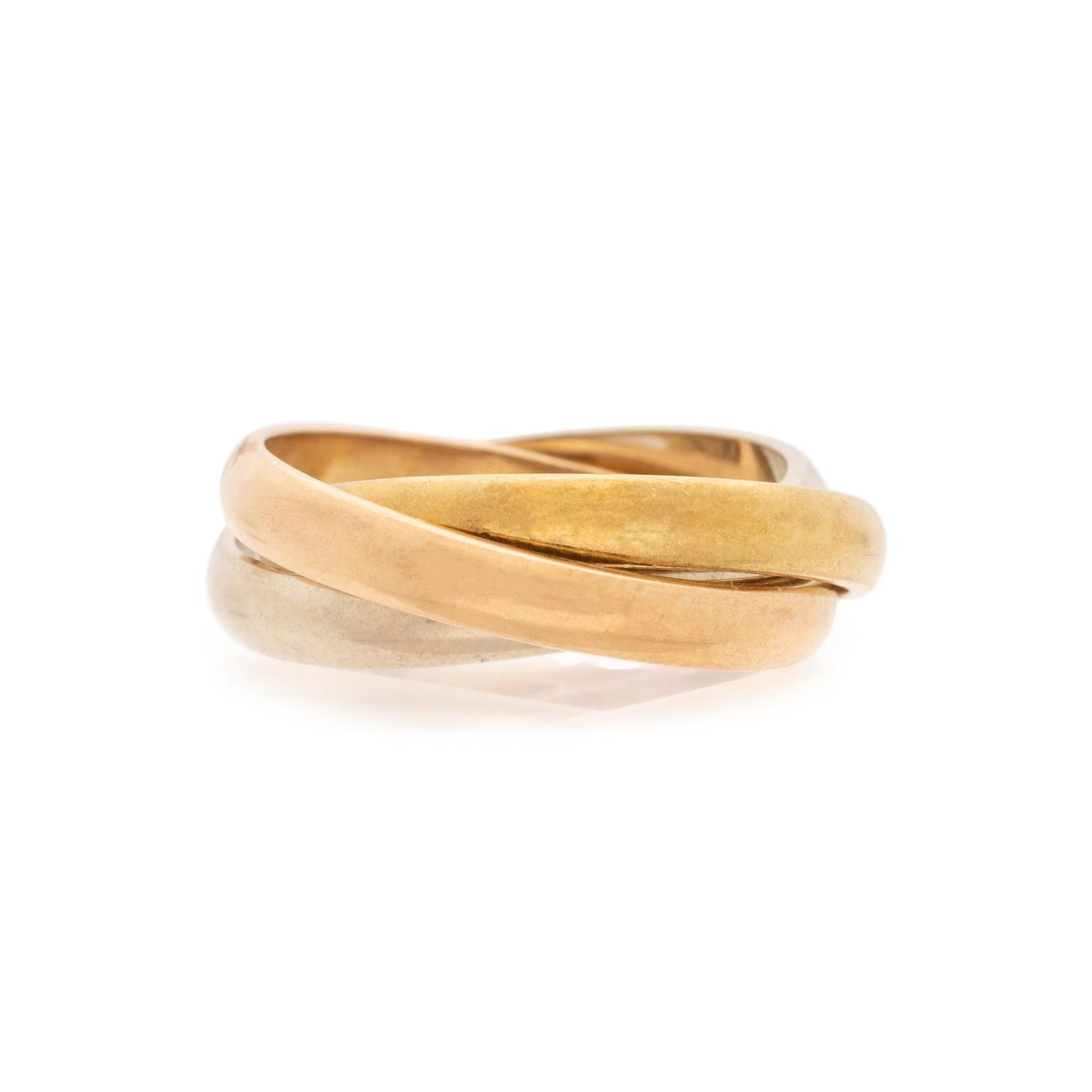 CARTIER, TRICOLOR GOLD 'TRINITY' RING