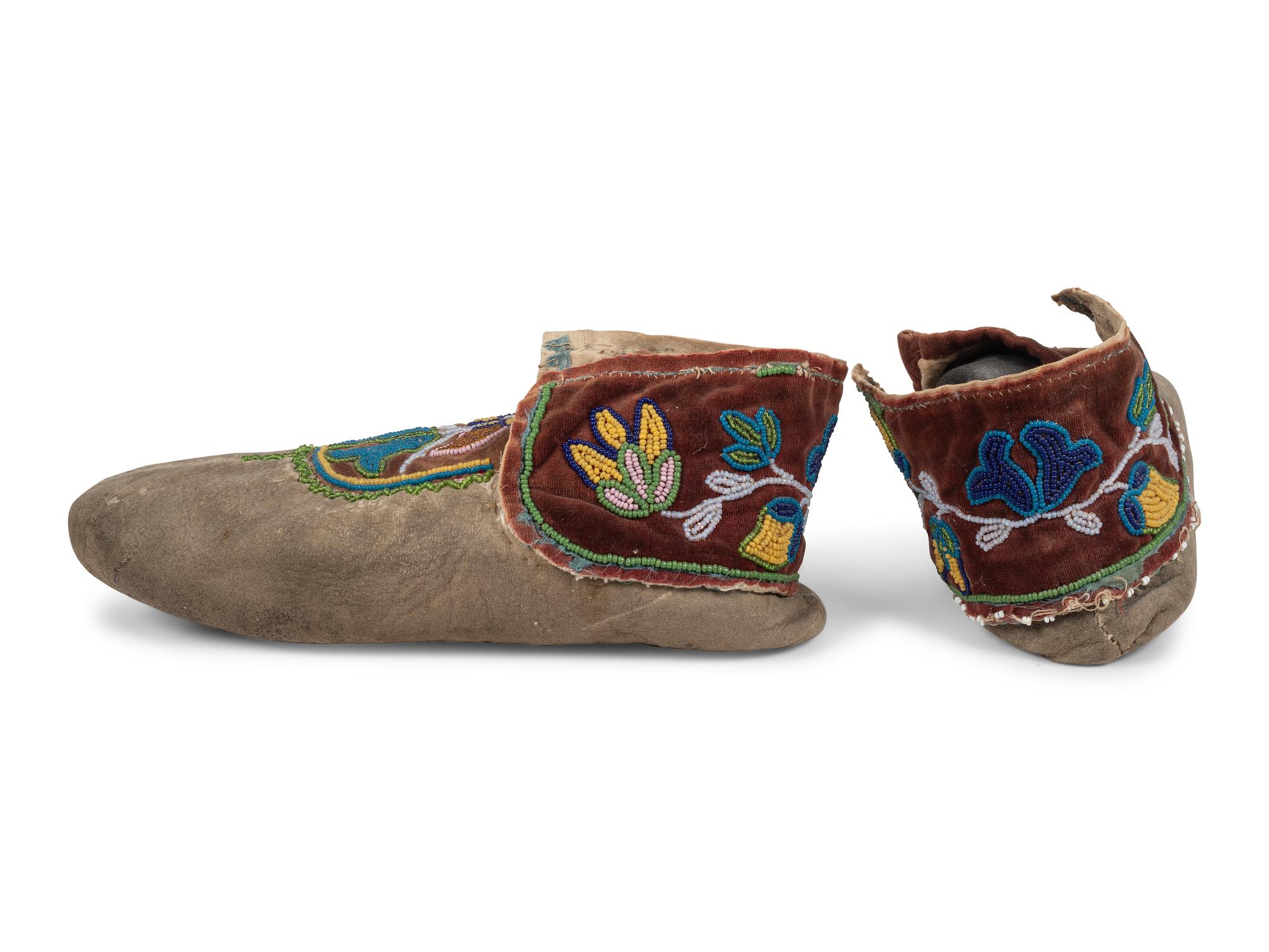 Eastern Woodland Beaded Hide Moccasins