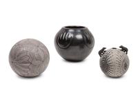 Three Pieces of Santa Clara and Acoma Pottery