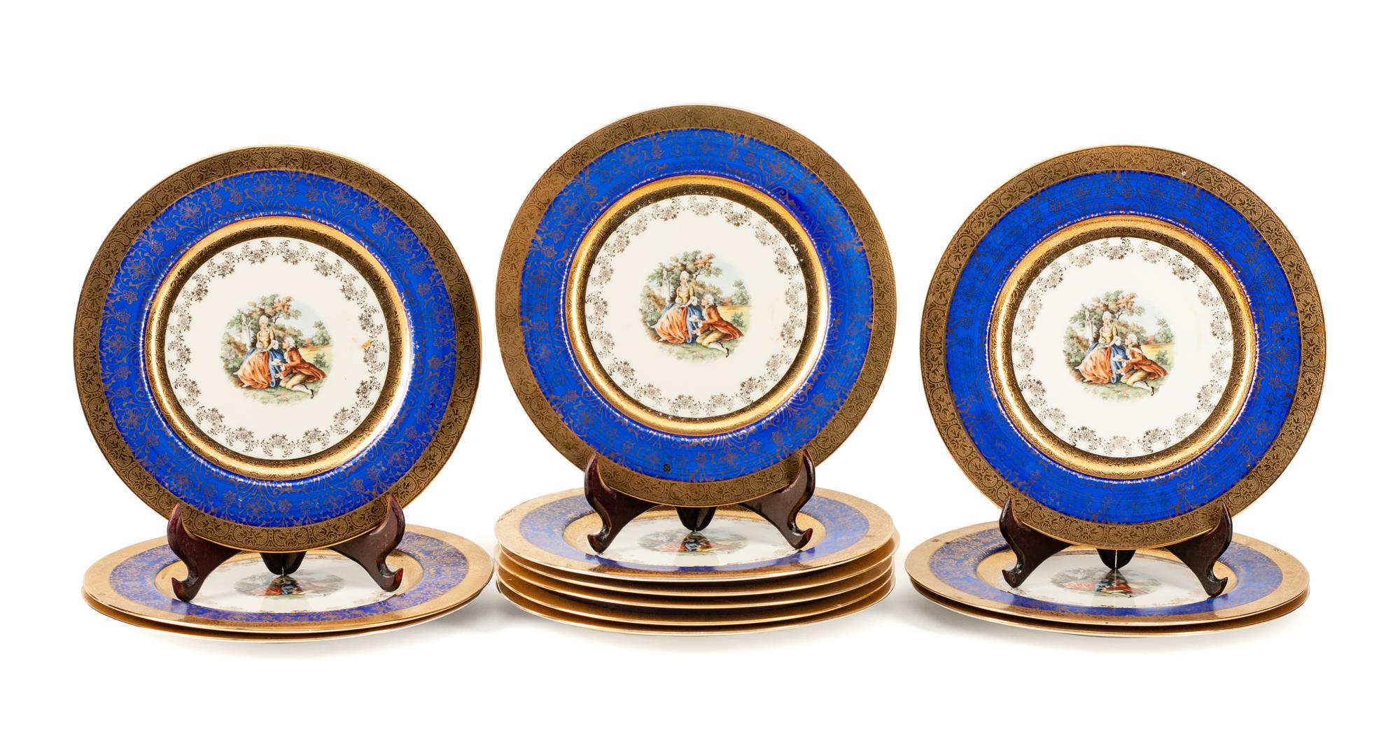 A Set of Twelve Napoleonic Porcelain Plates