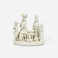 A Chinese Export blanc-de-chine porcelain group of a Dutch family Dehua, early 18th century