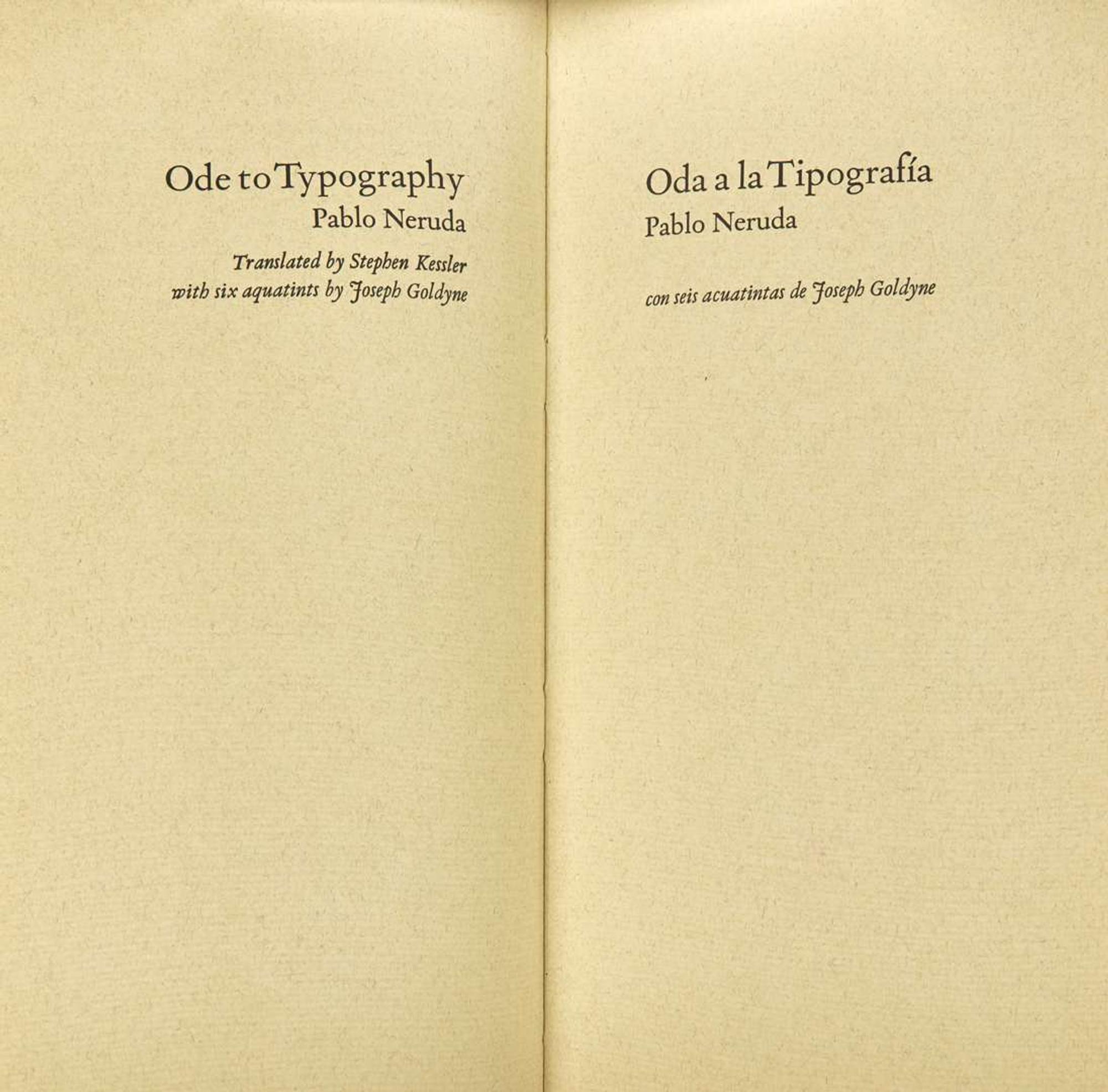 [Literature] Neruda, Pablo: Oda a la Tipografia