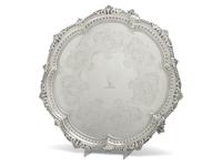 An Edwardian Armorial Engraved Silver Footed Tray