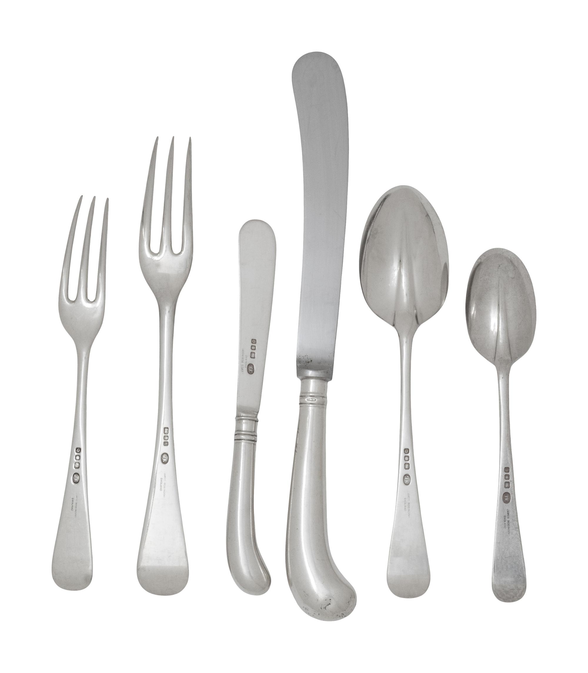 An English Silver Flatware Service