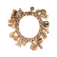 YELLOW GOLD CHARM BRACELET