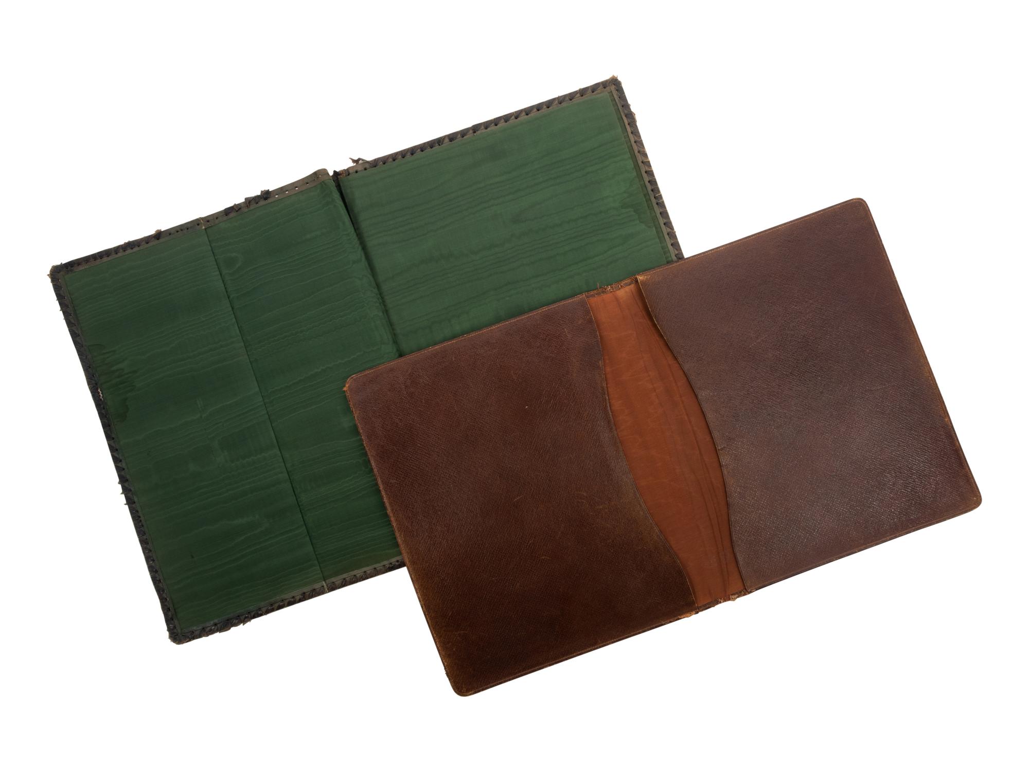 Two Embossed Leather Folios